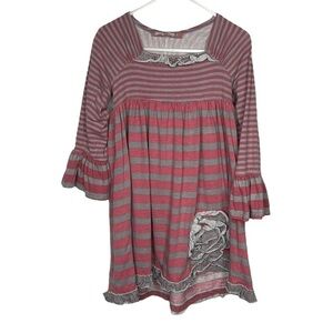 Jelly the Pug Coral & Gray Sophia Dress size 5